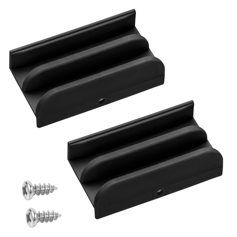 M6219 Sliding Shower Door Bottom Track (2-Piece Set, Black) 1/2-inch