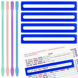 Mahjong Set: 4 Mahjong Line Detectors (Blue) & 4 Silicone Grab Sticks (7.9 inches) Line detector reading tool equipped with mahjong tile transfer device for easy picking up, transferring, and learning