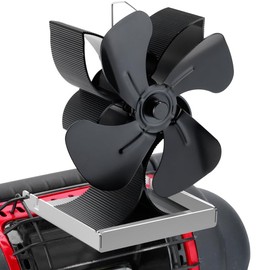 Miaton Heat Powered Wood Stove Fan for Propane Heater (Included Bracket), Non Electric Fireplace Fan Thermal Fan Thermoelectric Fan