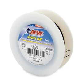 American Fishing Wire Surflon Nylon Coated 1x7 Stainless Steel Leader Wire, Black, 300-Feet/90-Pound