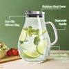 SUSTEAS 2 Liter Glass Pitcher, Water Pitcher with Removable Lid