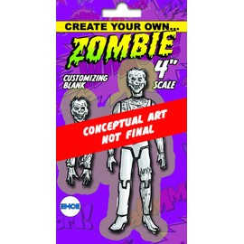 Spherewerx Create Your Own Comic Book Hero Zombie Customizing Blank 4" Action Figure