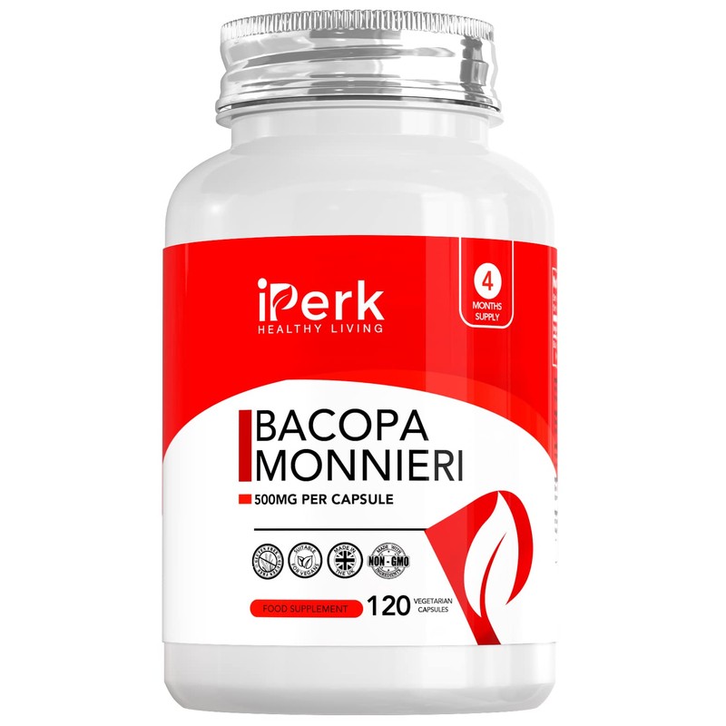 iperk Bacopa Monnieri 500mg High Strength 120 Vegan Capsules Brahmi