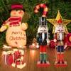 Hileyu 2Pcs Christmas Nutcracker Soldier Wooden Puppet Ornament 30cm Nutcracker