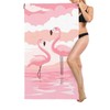 Feeuoai Adult Oversized Beach Towel Flamingo Sandproof Microfiber Woman Beach
