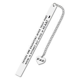 Father Dad Gifts from Daughter Long Distance Fathers Day Gifts for Dad Bookmark Dad Wedding Gift from Bride Daddy Birthday Gift Ideas Dad Reading Gifts Father Retirement Gift for Dad Engraved Gifts