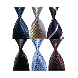 Wehug Lot 6 PCS Men's Ties 100% Silk Tie Woven Necktie Jacquard Neck Ties style002