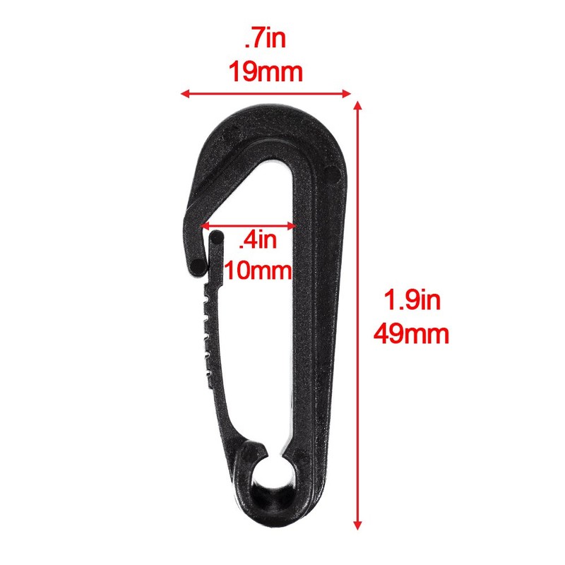 Paracord Planet Wingless Snap Bungee Hook – 1/4 Inch Black