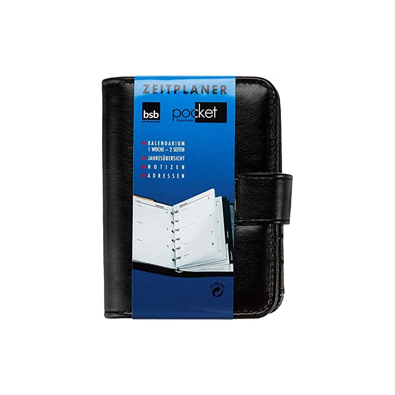 Classic A7 Personal Organiser Soft Foil Black