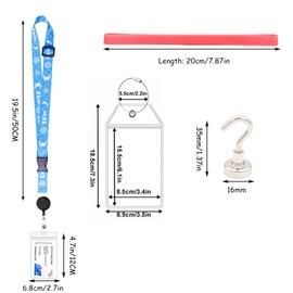 Cruise Ship Essentials Set Including 4 Luggage Tags 2 Lanyard 4 Magnetic Hooks 2 Beach Towel for Cards and Bands Ships Cabins Tag Holders Water Tight(Theme 1)
