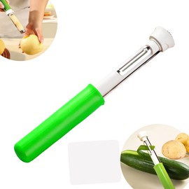 SXunacou - Máquina telescópica para pelar y pelar con núcleo de fruta multifuncional de acero inoxidable de manzana, pera, verduras, peladora 2 en 1, herramientas de cocina para el hogar (verde)