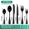 49-Piece Black Silverware Set with Organizer, Stainless Steel Flatware Set