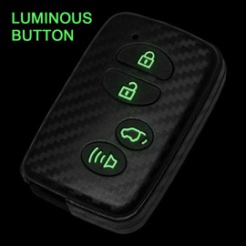 TANGSEN - Funda para llave inteligente de carbono 3D para Compatible con SCION FRS para Subaru BRZ CROSSTREK FORESTER WRX para TOYOTA AVALON CAMRY COROLLA HIGHLANDER PRIUS RAV4 SEQUOIA VENZA 234 Botones de entrada sin llave