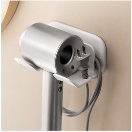 Universal Hair Dryer Holder, Blow Dryer Hanger Wall Mount for Hair Dryer Hook with Plug&Cord Organizer Self Adhesive for Cabinet Bathroom