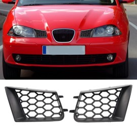Pack of 2 Front Bumper, Front Bumper Upper Grill Honeycomb Grille Radiator Sport Front Ribs Grill Upper Grill Left Right Glossy Black Replacement for Seat Ibiza Cordoba 6L 2002-2009