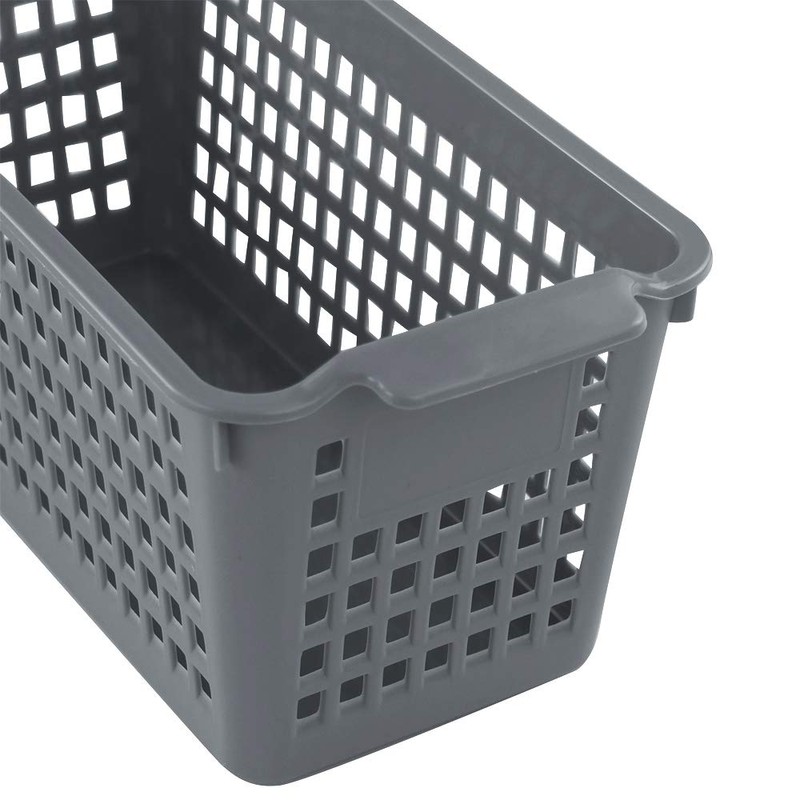 Doryh Plastic Baskets for Organizing, Grey, Set of 4