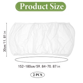 2Pcs Bird Cage Cover,Bird Cage Skirt Net Cloth Cage Net Cover,Universal Birdcage Cover,Protective Net Cover,Used for Parrot Fence Circular Square Cage, Parrot Cage Accessories (White)