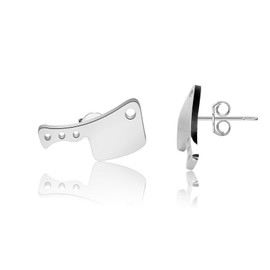 BEKECH Chef Knife Stud Earrings Kitchen Cooking Utensil Charm Jewelry Cooking Gift Lover Gift (silver)