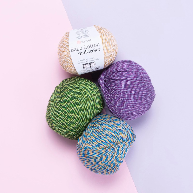 YarnArt - Hilo multicolor de algodón para bebé, 50% algodón,