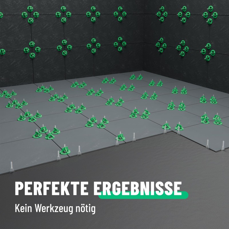 greate 250-teiliges Fliesen Nivelliersystem 2mm - Fliesenverlegehilfe Set mit 100