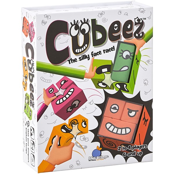 BLUE ORANGE GAMES Cubeez Original Matching Face Changing Expression Puzzle Race with Wooden Cubes, 1 to 4 Players, Ages 6+