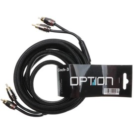 OPTION 2-Channel RCA Cable, 3 Metres, Double Shielded, Coaxial Cable for Stereos, Car HiFi Systems, Amplifiers, Subwoofers, Premium Quality for Interference-free Audio Signals