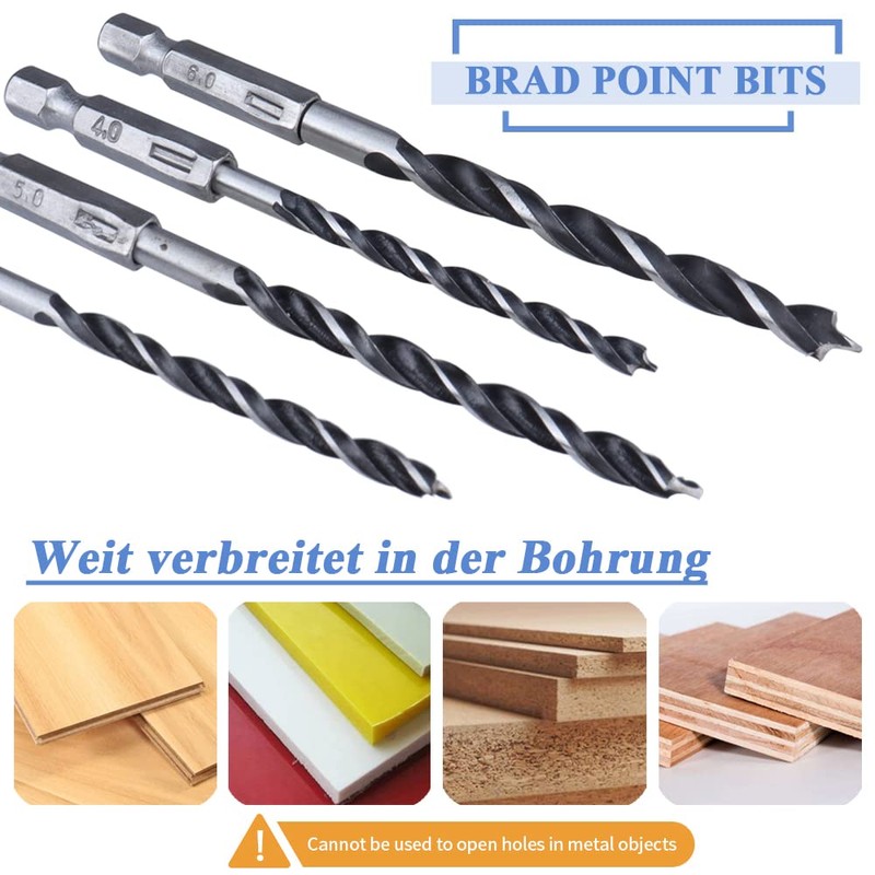 Mesee 10 Piece 1/4 Inch Hex Shank HSS Drill Bit
