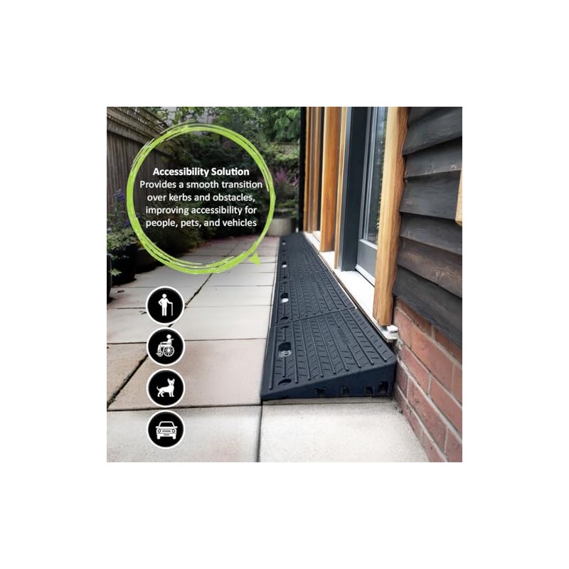 Nicoman Rubber Kerb Ramps, Multiuse Curb Ramp for Vehicles, Wheelchairs,