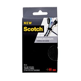 Scotch Bundling Straps, 0.25-in x 8-in, Black, 1-Pack