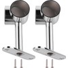 2PCS Silver 90° 25mm Clothes Rail Flange Seat, Space-Saving Corner