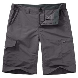 Hiking Shorts for Men Cargo Casual Quick Dry Lightweight Stretch Waist Outdoor Fishing Travel Shorts (6228 Grey 34)