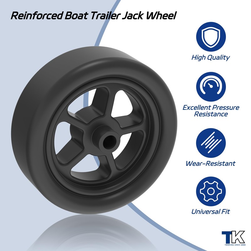TOWKING 1500lbs 6" Trailer Jack Swivel Caster Replacement with Upgraded