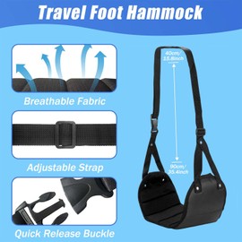 Pack of 2 Footrest Aeroplane Gadgets, Hanging Footstool Foot Hammock, Travel Gadgets Footrest, Portable Travel Footrest for Office, Dorm, Aeroplane Relaxation (Supplied with Storage Bag)