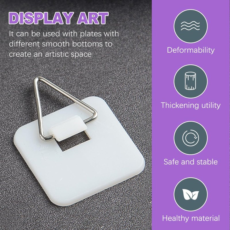 ZeriLion 20 Pack Invisible Adhesive Plate Hangers for Wall -