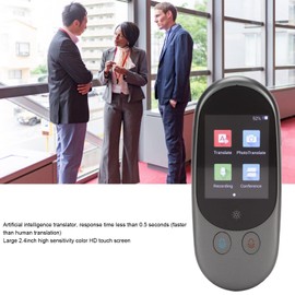F1 Language Translator Device, 2 Way Translator with Dual Mic, 2.4 inch HD, 1G 4G ROM, 85 Online, 12 Offline, 43 Photo Translation, Voice Translator (Gray)