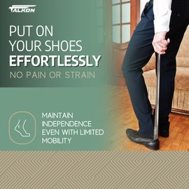 Falkon 31.8" Extra Long Metal Shoe Horn | 2-Pack Shoe Horns Long Handle for Seniors, Men & Women (2)