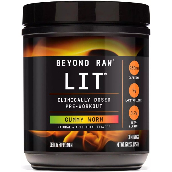 LIT | Clinically Dosed Pre-Workout Powder | Contains Caffeine, L-Citrulline,