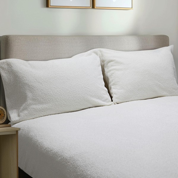 ZABER Fleece Fitted Sheet Queen Size,Luxury Super Soft Fluffy Fleece