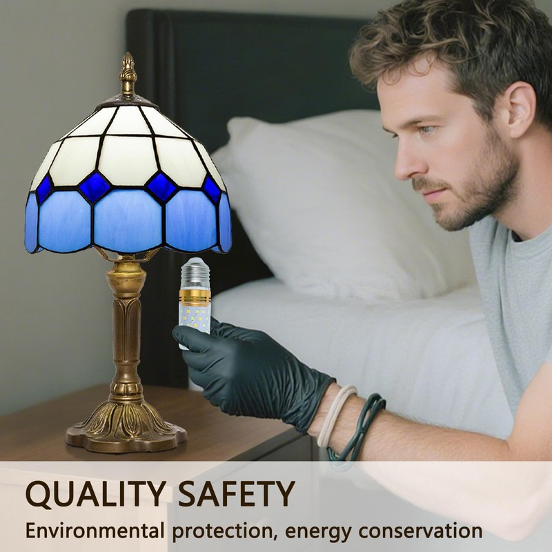 Ppbmocw 2-Pack E26 Three-Color Dimming Bulbs Suitable for Tiffany Table