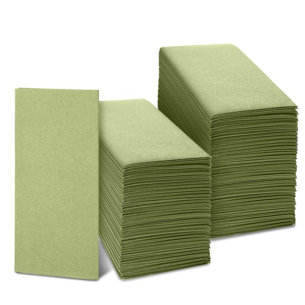 Jeyiour 100 Pcs Green Disposable Paper Napkins Linen Feel Dinner