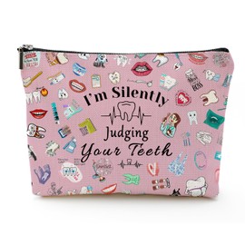 XYZONE Dentist Gifts, Dental Gift for Women, Graduation Gift for Dentist, Cosmetic Bag with Dental Theme, Thank You Gift for Her, Retirement or Birthday Present