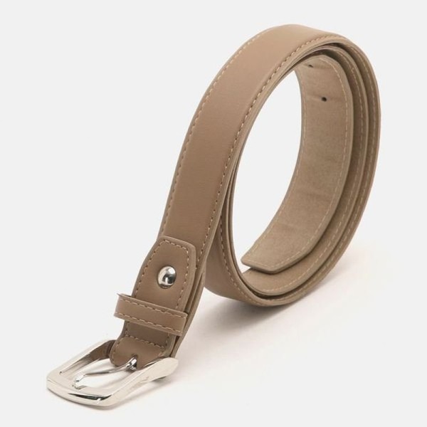 Papabro Half Club/ Men's Cost-Effective Basic Square Buckle Leather Belt