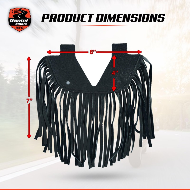 Daniel Smart Motorcycle Leather Floorboard with Fringe Durable Universal Biker