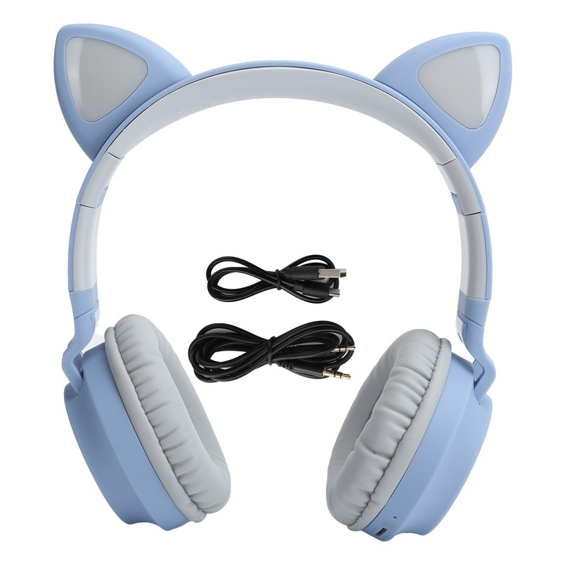 Cat Ear Headphone 3D LED Light Wireless Bluetooth 5.0 Foldable