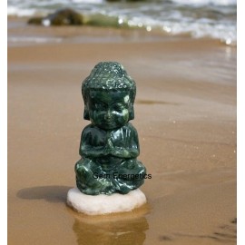 Jade Buddha Statue Crystal Praying Buddha Carving Meditation Yoga Spiritual Heal