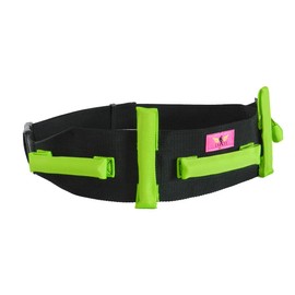 SL Power Transfer Gait Belt with Handles and Quick Release Buckle - Elderly Patient Walking Ambulation Assist Mobility Aid (55"L x 4"W, Solid Black Handle (Quick Release Buckle)) (Fluorescent Green)