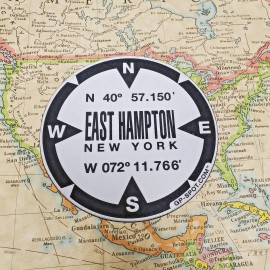 East Hampton, New York GPS Magnet - Reflective Vinyl GPS Marker Magnet