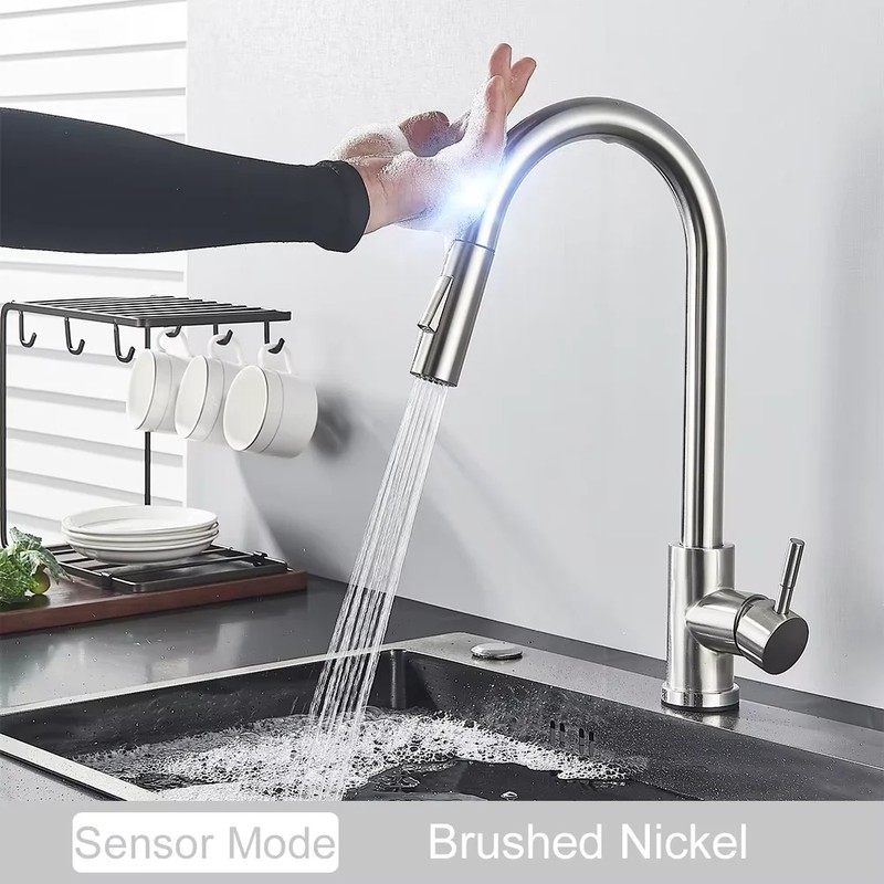 Touch Kitchen Faucet for Sink – Pull-Out Sprayer with 360°