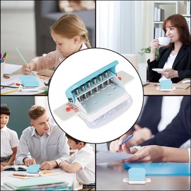 Lwuey Book Binding Machine, Adjustable Hole Punch Portable Small Sealer Mini Manual Binding Machines Loose Leaf Papers Puncher for A4 A5 B5 Size Flip Chart Inner Pages Holes School Office Light Blue
