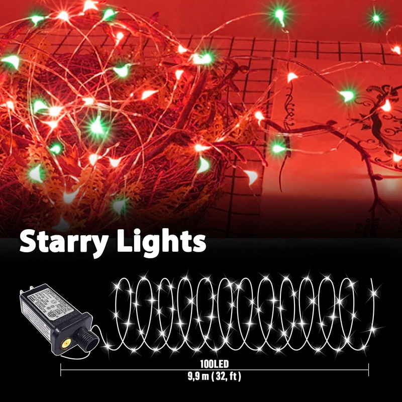 LAMPHOME Fairy Lights Plug in, 33Ft 100 LEDs Waterproof Twinkle